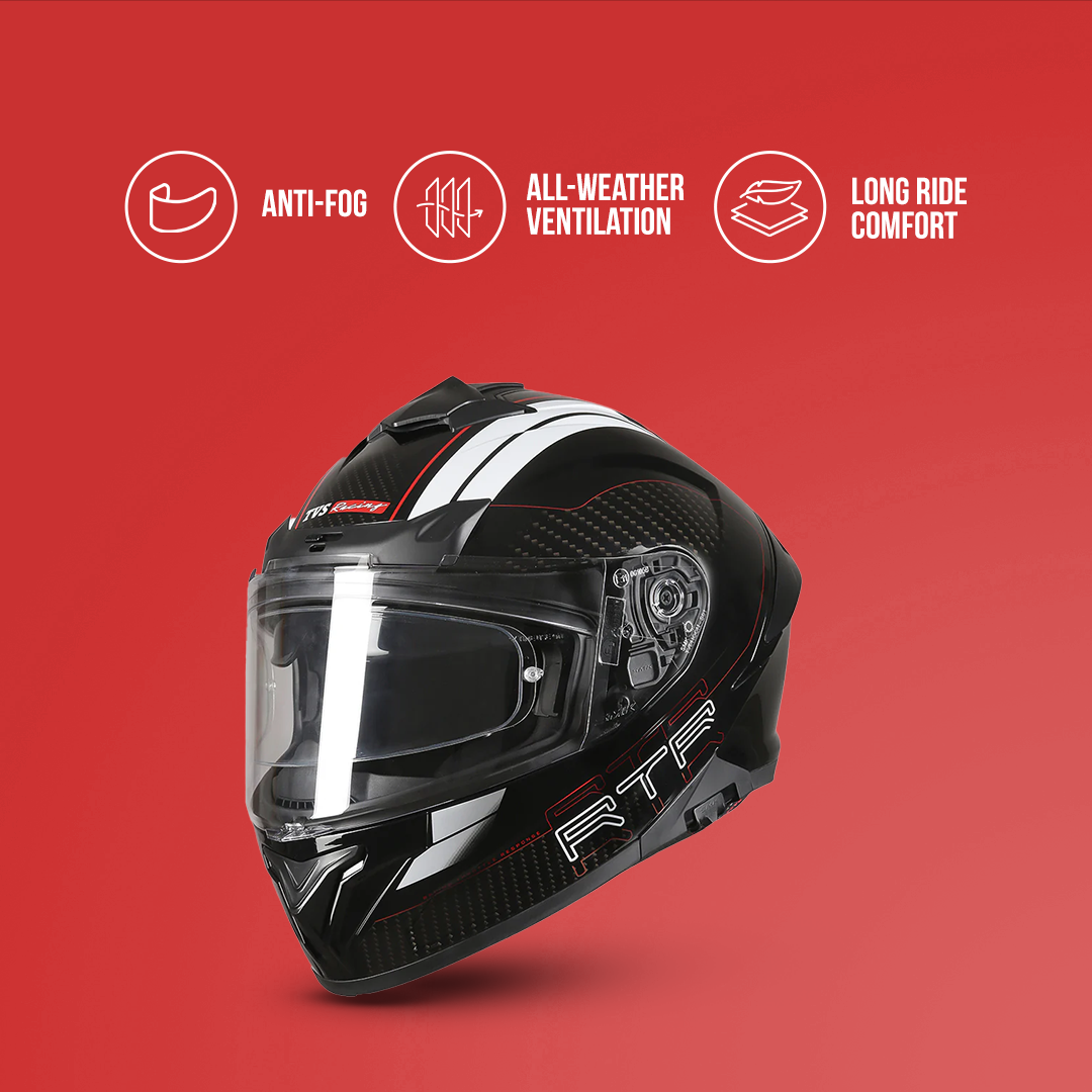 TVS Racing Hurricane Helmet Full-Face, Aerodynamic Design